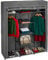 Relaxdays Stoffschrank mit Kleiderstange & 9 Ablagen, HxBxT: 172x147x43cm, Kleiderschrank mit Reißverschluss, anthrazit