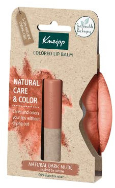 Kneipp, Lippenbalsam mit Farbe, schützend und reparierend, feuchtigkeitsspendend für Lippen mit längerer Wirkung, natürliche Inhaltsstoffe, Lippenstift in natürlicher Farbe Dark Nude