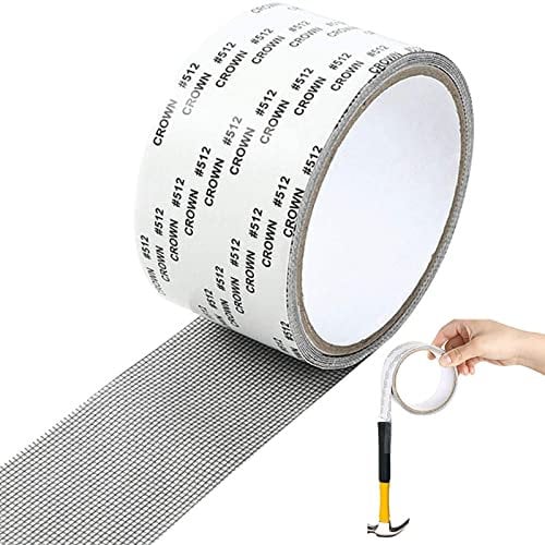 CYYSHR Set di riparazione per zanzariera, 2 m x 5 cm, forte autoadesivo in fibra di vetro, per finestre e zanzariera (grigio)