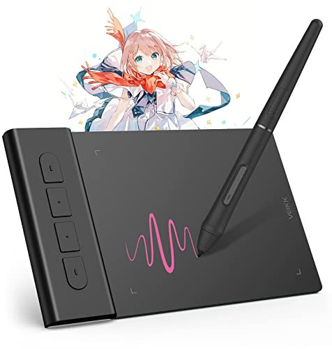 OSU Tablet VEIKK Grafiktablett VK430 4x3 Zoll,Batterielosem Stylus mit 290RPS Berichtsrate, 8192 Drucksensitivität und 4 Belegbare Tasten, Kompatibel mit Windows/Android/Mac