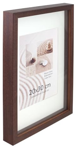KM FOTO 3D Objektrahmen Holz Bilderrahmen Shirt Trikot Rahmen Collage Wanddeko Poster S223: Farbe: Braun | Format: 40x50