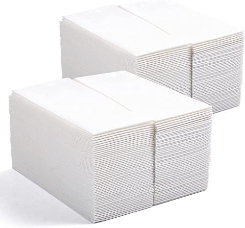 MORGIANA 200 Paquetes Toallas Desechables para Invitados Servilletas de Papel de Lino Duraderas Absorbentes Servilletas Blancas para Baño Bodas Fiesta Navidad 43 * 30CM