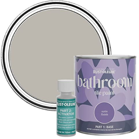 Rust-Oleum Brown Water-Resistant Bathroom Tile Paint in Satin Finish - Gorthleck 750ml