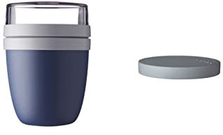 Mepal - Lunchpot Switch Ellipse - mach aus deinem Lunchpot einen Snackpot - Praktischer Müslibecher - Geeignet für Tiefkühler, Mikrowelle & Spülmachine - Nordic Denim