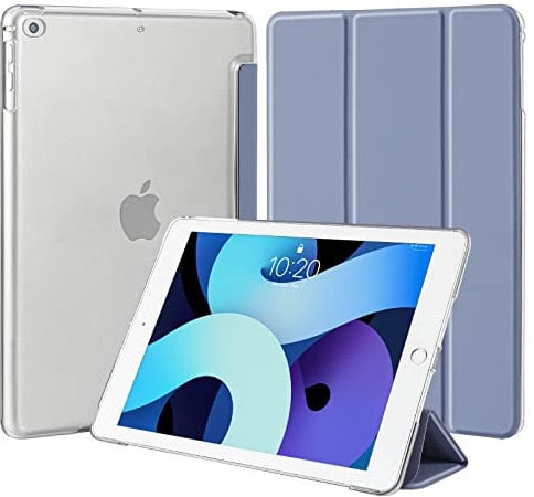 4UBonLife Hülle für iPad 9,7 Zoll 6./5. Generation 2018 2017,auch für iPad Air 1. / 2. Schlank Leicht Harte Schutzhülle Transluzent Matt Rückseite Cover für iPad 9,7 (Lavendelgrau)