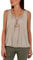 Want Clothing Ladies Jersey Sleeveless Bubble Vest Top with Necklace | Black Coral Blue Fuchsia Grey Khaki Nude Red (S-M, Stone)