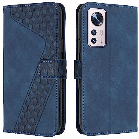 YIRRANZD Coque pour Xiaomi MI 12 / 12X, Étui Housse Protection en Cuir PU [Pochette de Portefeuille] [Magnétique], Antichoc Etui à Rabat pour Xiaomi MI 12 / 12X (Bleu)