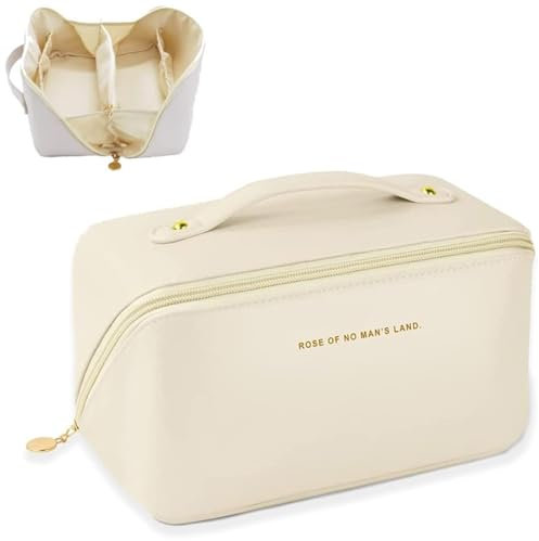 1PCS Borsa Cosmetica da Viaggio Donna in Morbida Pelle PU, Grande Capacità, Organizer Porta Toilette Trucchi