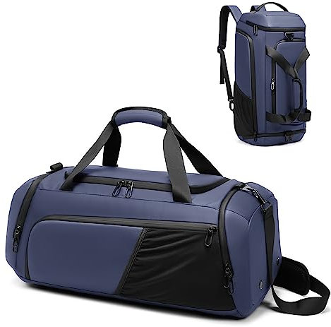 Gym Sports Bag for Men,40L Waterproof Gym Duffle Bag with Shoes Compartment and Wet Pocket,Travel Duffel Bag with Shoulder Strap and Backpack