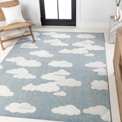 JONATHAN Y Hedwig High-Low Cloud Blue 3x5 Indoor/Outdoor Area Rug, Youth Scandi, Kids, Modern, Cottage, Transitional for Bedroom,Kitchen,Living Room,Non Shedding,Easy-Washing (SCN105A-3)