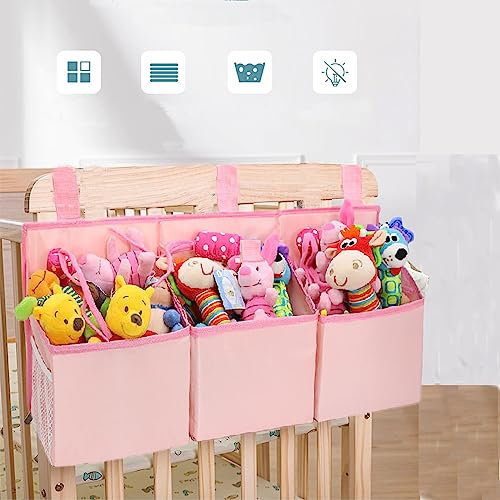 Ruyahort Wickeltisch-Windel-Organizer – Wickel-Caddy Organizer Halter Baby hängende Windelstapler Aufbewahrung für Krippe, Wickeltisch, Krippen, Spielard Baby Essentials Aufbewahrung, Rosa