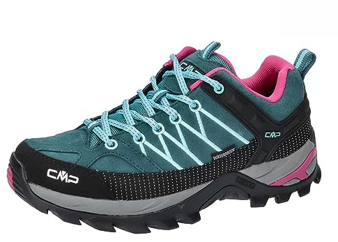 CMP Rigel Low Wmn Trekking Shoes Wp Damen Wanderschuhe, Dunkelblau Hellblau Deep Lake Acqua, 36 EU