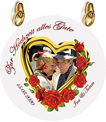 Für die Hochzeit ein Tortenbild-Wunschname und eigenem Bild, Silberhochzeit, Goldenehochzeit, Essbares Foto für Torten, Tortenaufleger Ø 20cm - Super Qualität, 06000…