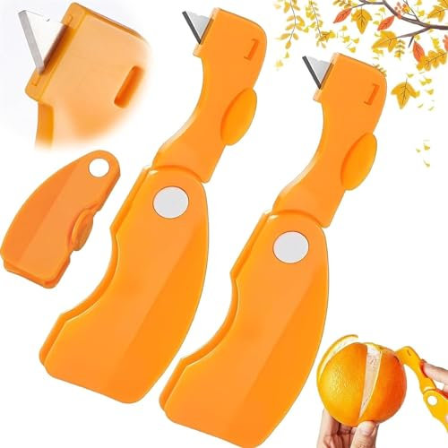 3-in-1 Folding Multifunctional Peeler, 2024 New Orange Peeler, Creative Kitchen Orange Peeling Gadget, Effortlessly Peel Oranges, Lemons, and Citrus Fruits (2Pcs)
