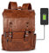 Aliwoman® - Zaino pelle - Porta PC con Porta USB - Elegante e Funzionale - Disponibile in Nero, Marrone e Marrone Vintage – Zaino Ryanair - Mod.Urban (Marrone Vintage)