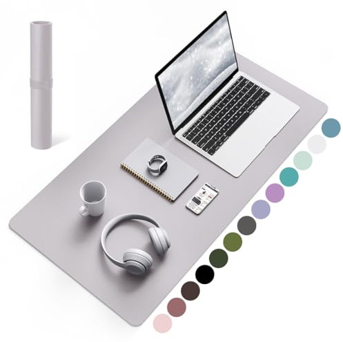 YSAGi Non-Slip Desk Mat, Waterproof Large Mouse Pad 80x40 cm Grayish Purple | Protects From Scratches, Stains, Spills, Ultra-Thin for Precise Mouse & Writing, Easy-Clean for Office, Home, Decor