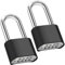 Diyife 2PCS Cadenas Code 4 Chiffres, 52mm Cadenas Extérieur Etanche, Robuste et Antivol, 8mm Loquet Cadenas à Combinaison, Exterieur Serrure Porte de Garage, pour Cours, Porte, Clôture, Casier - Long