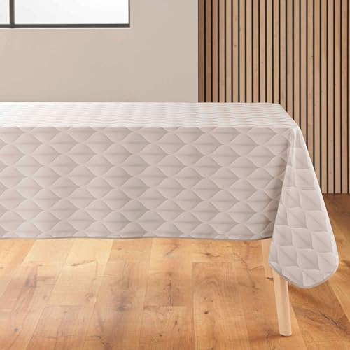 Douceur d'Intérieur, Nappe Rectangle (150 x 240 cm) Kalini Naturel, Polyester Imprimé
