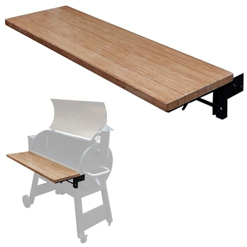 Iron Forge Tools 36,5 x 12 Holz Klappgrill Regal Zubehör - Holzkohlegrill Zubehör für Pellet Smoker Grill - Kompatibel mit Traeger Pro 34, Pro 780, Ironwood 885 Series Texas Elite, Eastwood