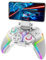Controller di gioco wireless per Switch/PC/Android/iOS/PS4/PS3 con luce RGB, doppia vibrazione del motore, funzione Turbo, tasti programmabili, grilletto regolabile, con supporto per telefono (Bianco)