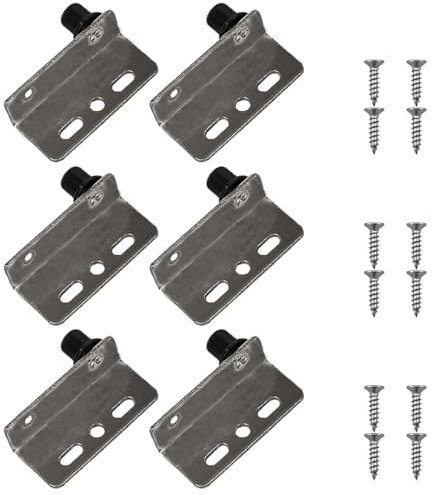 6 Stücke CT Winkel Code Pivot Scharniere, Heavy Duty Concealed Shaft Türscharniere mit Schrauben für Holztüren, Schubladen, Möbel Schränke (Nickel)