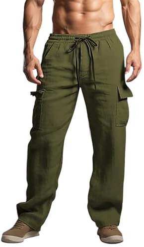Herren Casual Slim Fit Unifarbene Elastic Waist Drawstring Pants Lange Stretch Outdoor Pant Bequeme Loose Sporthose für Männer Multi XL