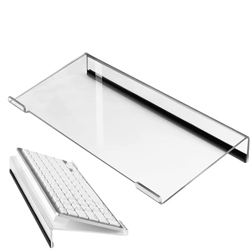Wusideday Tilted Keyboard Holder | Acrylic PC Keyboard Clear Display Tray | Computer Keyboard Holder | Tilted PC Keyboard Stand | Acrylic Ergonomic Keyboard Riser | Keyboard Riser Holder