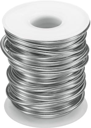 QUARKZMAN Rotolo di Filo Bonsai, Spessore 3mm, Lunghezza 33ft, Filo di Alluminio Anodizzato Flessibile per Attrezzi Bonsai, Alberi, Giardino, Orticoltura, Paesaggistica, Argento Scuro