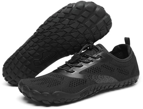 SAGUARO Femme Homme Barefoot Shoes Chaussures Minimaliste Barefoot Chaussures Pieds Nus Antidérapantes pour Gym Training Fitness Randonnée Noir,GR.38
