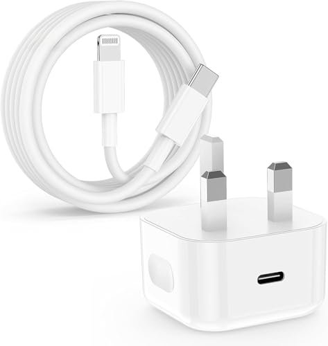 iPhone 14 13 12 11 Fast Charger Apple MFi Certified,1Pack 20W PD USB C Charger Plug UK with 1M USB C to Lightning Charging Cable for iPhone 14 13 12 11 Pro Max XS XR X 8,iPad