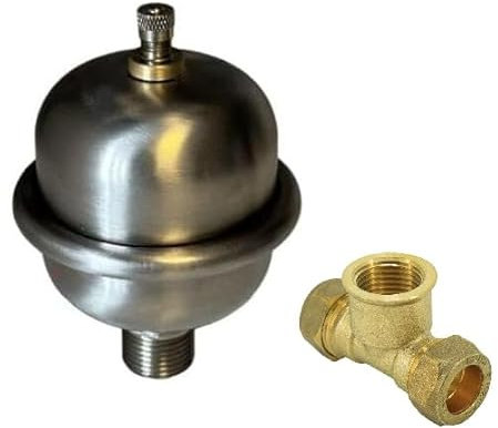 TC 15mm x 1/2 Shock Arrestor Mini Expansion Vessel Anti Water Hammer & 15mm Tee WRAS Approved
