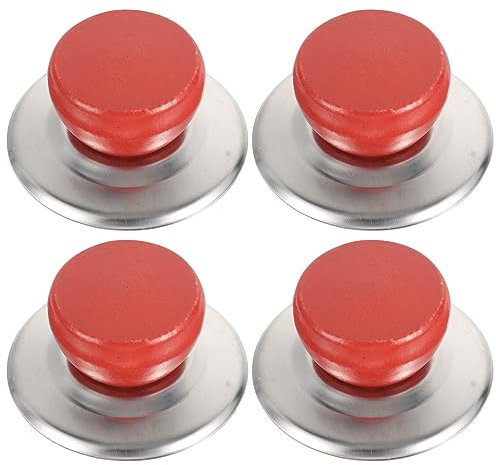 Garneck Universal Stainless Steel Pot Lid Knob Set Wear-resistant Small Replacement Lid Handles for Household Cookware with Screws and Washers 4pcs Set for Kitchen Use