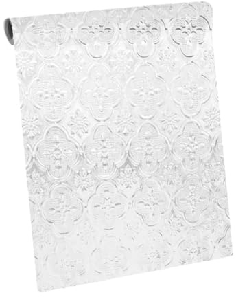 Film Adhésif Fenêtre à Fleurs Rétro, PVC Découpable 40x300 CM | Occultant, Effet Regard Préservé, Pose Intérieure Statique, pour Vitres Maison Cuisine, Argenté
