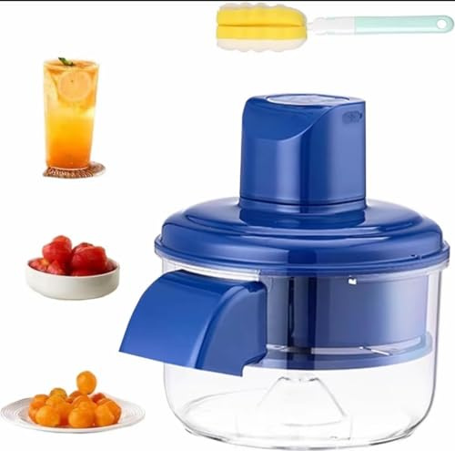 Sbucciatore Elettrico Automatico per Frutta e Verdura, Pelapatate con 5 Lame in Acciaio Inox, 50W, Ricaricabile, Blu, 10-25 Secondi