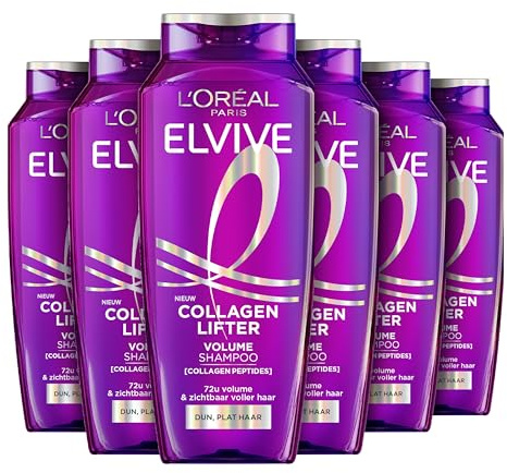 6er Pack - L'Oréal Elvive Shampoo für feines, kraftloses Haar – Collagen Lifter – 250 ml