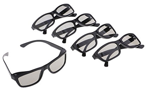 BWOFJGWH 5 Gafas 3D Pasivas para Televisores Panasonic, Toshiba Y Otros Televisores 3D Pasivos, Negro