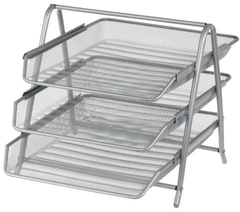Office Depot 3er-Briefkorb Metall Silber 27 x 35,5 x 26,5 cm