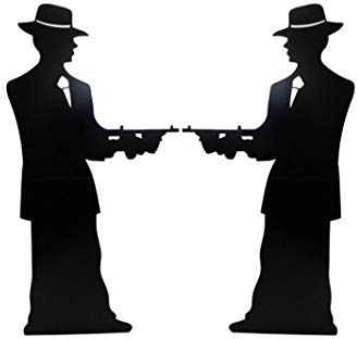 Star Cutouts SC206 Gangster Silhouette Double Pack Lifesize Cardboard Cutouts 175cm – Great Gatsby 1920s Party Decorations, Speakeasy Fancy Dress Display & Photo Booth Props