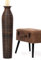 Leewadee Große Deko Bodenvase Für Dekozweige, Hohe Standvase Für Pampasgras, Design Holzvase, 90 cm, Braun