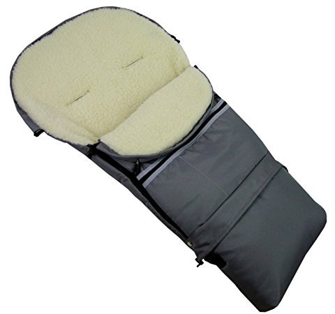 Rawstyle 3 in 1 Winterfußsack (Hellgrau) 110cm & 85cm **12 MOTIVE** aus LAMMWOLLE für Kinderwagenschale, Kinderwagen, Schlitten und Buggys Fußsack Wolle