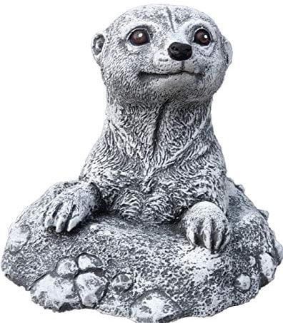 stoneandstyle Steinfigur Erdmännchen im Hügel, massiver Steinguss, Frost- und wetterfest bis -30°C