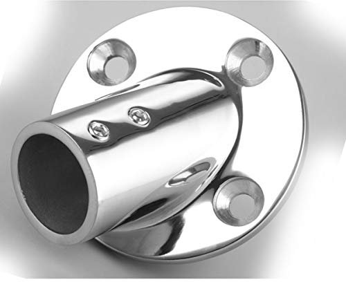 GOFORJUMP 1Pcs Marine Boat Hand Rail Fittings 45 Degree Stainless Steel 1 Pipe Round Base For 1 /25mm O.D. Tube/Pipe Boat Accessories Marine