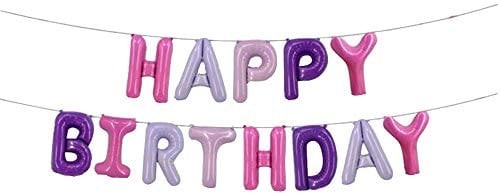 ballonfritz® Luftballon HAPPY BIRTHDAY -Schriftzug in gemischt Rose Rosa Lila - XXL Folienballon als Geburtstags Deko, Begrüßung, Party Geschenk oder Fotorequisite