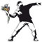Banksy Flower Thrower Kult Aufkleber | Art Wand Graffiti Vinyl Sticker | Style Trend Deko Wetterfest UV-Beständig