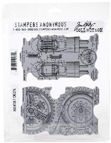 Stampers Anonymous AGCMS374 Inventor #7 Erfinder Nr. 7, Grau, Rot, Large, 2 Pack
