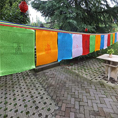 Dr.Luck Tibetische Gebetsfahnen für drinnen und draußen, 100 Stück, 27,9 x 27,9 cm