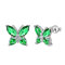 Aurora Tears Schmetterling Ohrringe 925 Sterling Silber Mai Birthstone Green Emerald Stud Tiere Ohrringe Schmuck für Frauen und Mädchen DE0160G