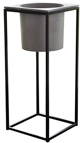 VIVANNO Pflanzkübel Blumenkübel mit Gestell LUCANO Tondo Sandstein 70 cm, Grau/Schwarz