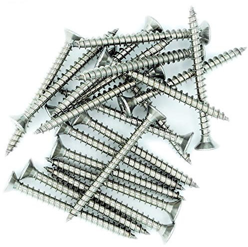 No.10 x 1 (5mm x 25mm) Pozi Countersunk Chipboard Screw - Stainless Steel (A2) (Pack of 20)