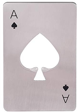 Bottle Openers, Ace of Spades, Credit Card Size, Stainless Steel, Silver